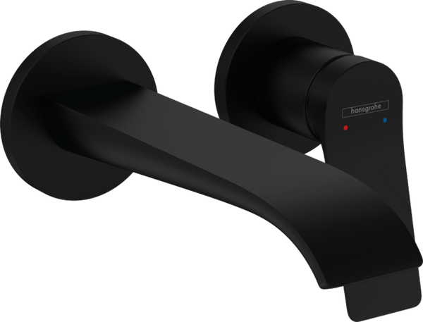 Vivenis Single lever basin mixer wall-mounted with spout Matt Black