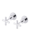 Wall Tap Set Coss Handle Basin Hot & Cold Tap Chrome Excluding Concealed Part