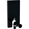 Monolith sanitary module for floor-standing WC, 101 cm, front cladding made of glass: black