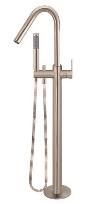 Round Paddle Freestanding Bath Mixer with Handshower Champagne