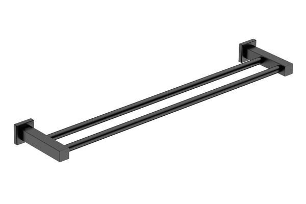 Double Towel Rail 650mm Matt Black
