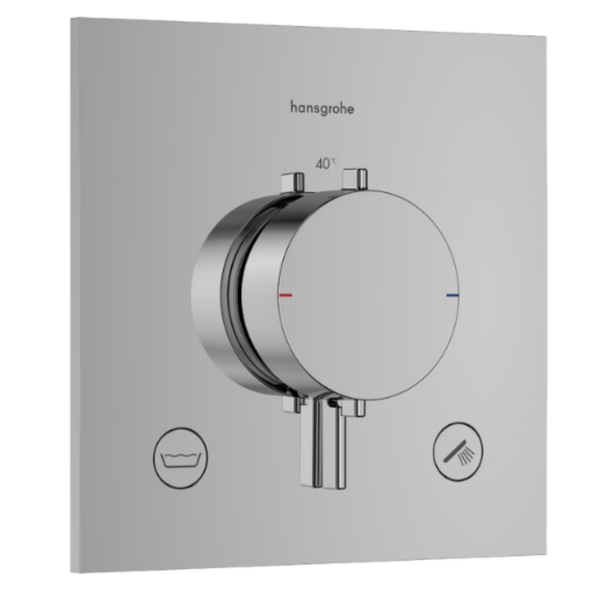 Ecostat Comfort E Thermostat for concealed installation for 2 functions with integrated security Chr