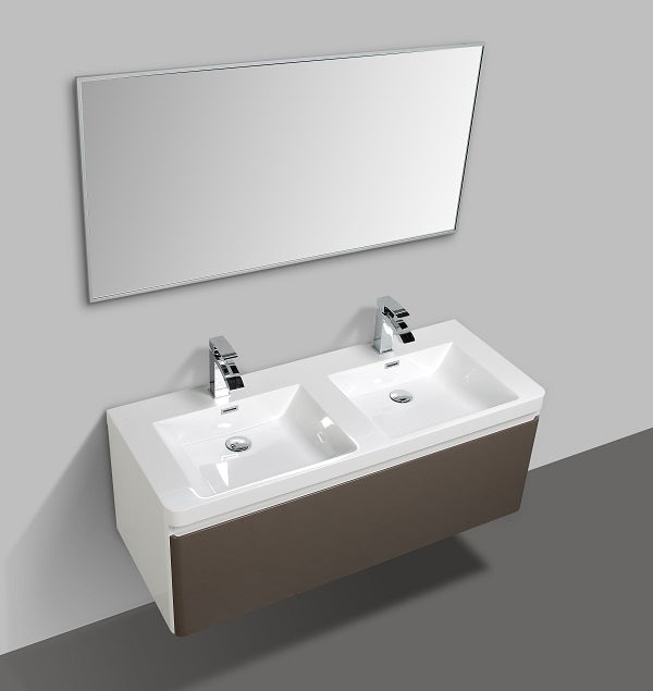 Milan 1200 Gloss Grey Single Draw Vanity Set