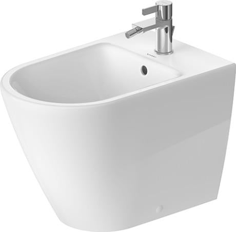 D-Neo Bidet floor standing back to wall, with overflow, with tap platform, fixings included