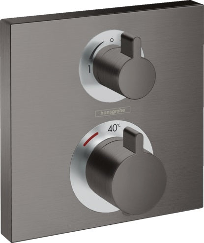 Hansgrohe Ecostat Square Thermostat For Concealed Installation For 2 Functions Brushed Black Chrome