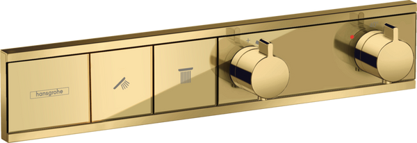 Hansgrohe Rainselect Thermostat For Concealed Installation For 2 Functions Polished Gold Optic