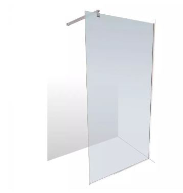 Shower Screen Alaska Chrome 900x2000 with Ext Arm 8mm Glass