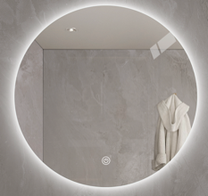 Led Zara Round Mirror 900-5mm Rechargeable Battery Ip44