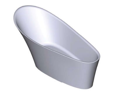 Ledro Freestanding Bath 1670X705X738mm Polished White Internal Overflow