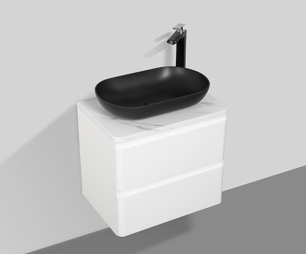 Santorini 600 Black BasinSingle Draw Vanity Set