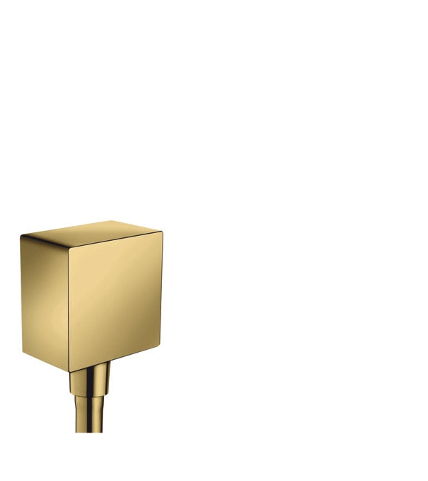 Hansgrohe Fixfit Wall Outlet Square With Non-Return Valve Polished Gold Optic