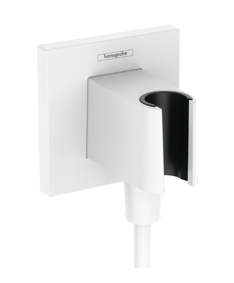 Hansgrohe Fixfit E Wall Outlet With Shower Holder Matt White