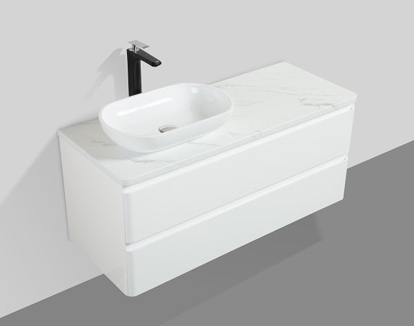 Santorini 1200 White Single Drawer Vanity Set