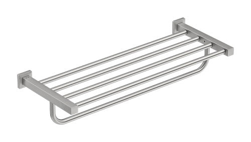 8593 Towel Shelf + Hang Bar 650mm - Brushed