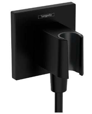 Hansgrohe Fixfit E Wall Outlet With Shower Holder Matt Black