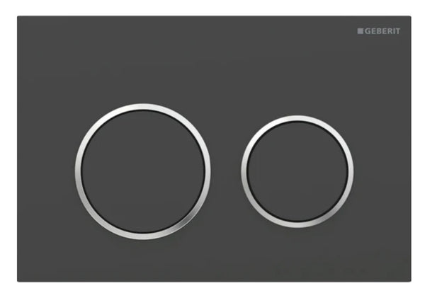 Omega20 actuator plate for dual flush: black matt coated, easy-to-clean coated, bright chrome-plated