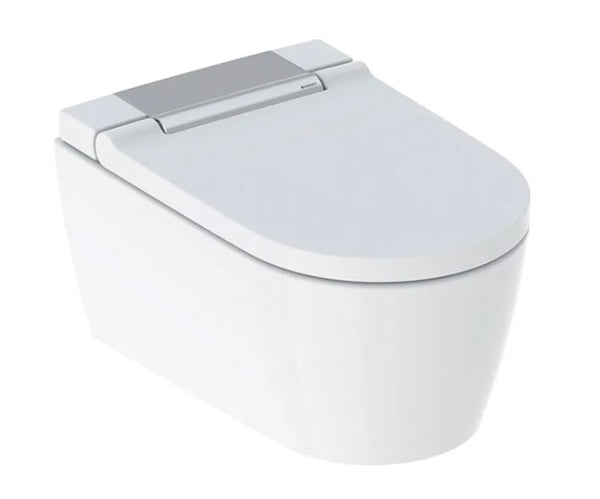 AquaClean Sela WC Complete Solution Wall-hung Toilet Polished White With Bright Chrome- Design Cover