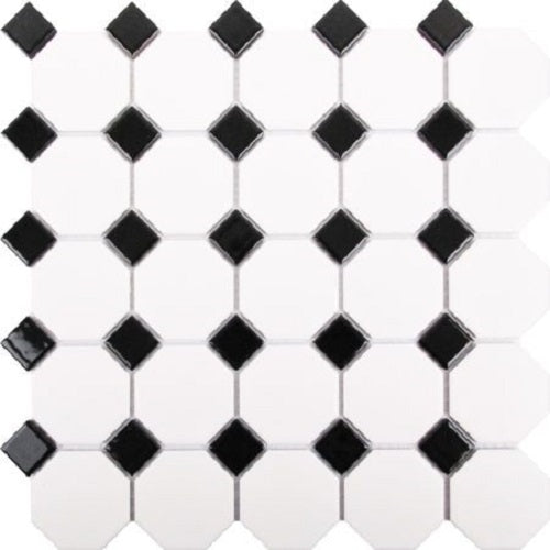 White/Black Octagonal (56x56) 295x295 (11.5 Sheet / m²)