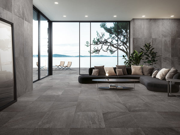 Blended Dark Anthracite Grey Rectified UGL Porcelain Full Body 598x1198x9mm (1,44sqm2/box)