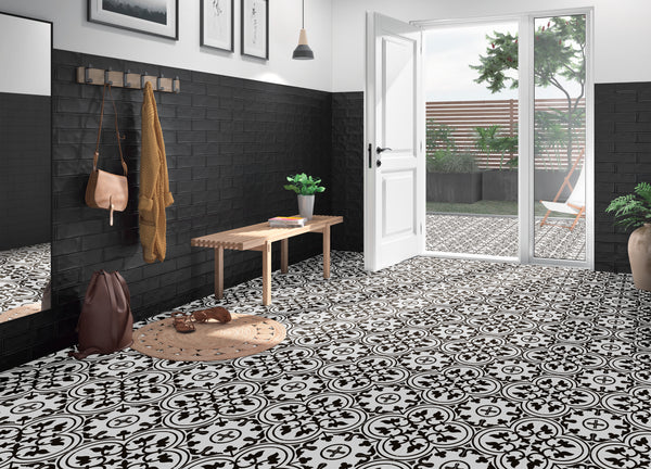 Chic Bolton Monochrome Ceramic Matt Tile 450x450x9mm (1.22sqm/box)
