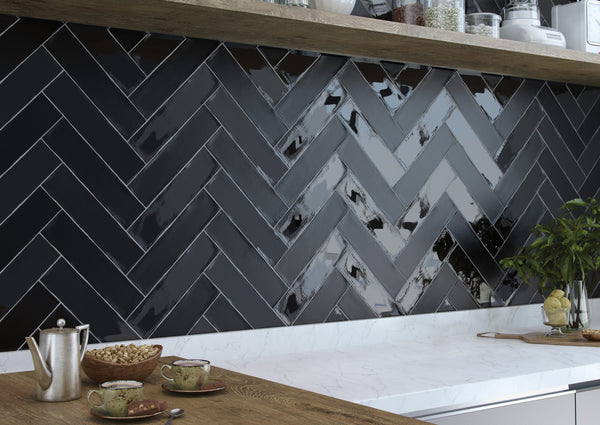 Colonial Brillo Black Gloss Ceramic 75X300X8.6mm (0.5Sqm/Box)