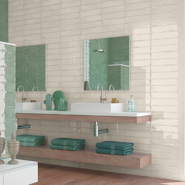 Colonial Brillo Ivory Gloss Ceramic 75X300X8.6mm (0.5Sqm/Box)