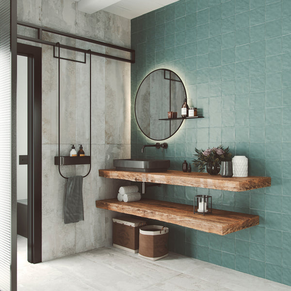 Contemporary Aqua Sea 150x150x8mm Porcelain Matt Tiles (0.585sqm/box)