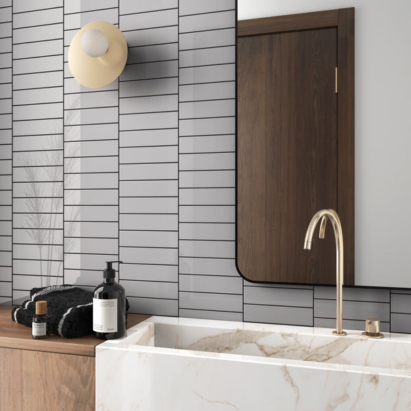 Costa Nova Grey 50X200X9mm Gloss Ceramic (0.5Sqm/Box)