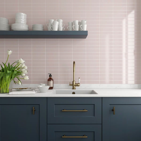 Costa Nova Pink Stony 50X200X9mm Gloss Ceramic (0.5Sqm/Box)
