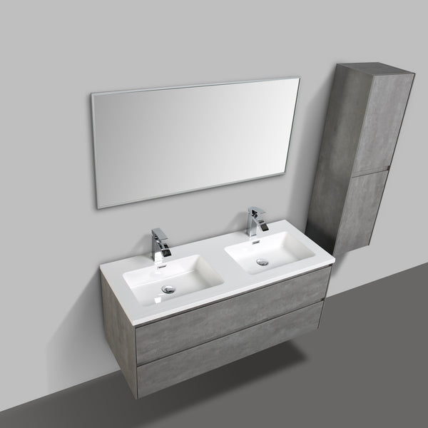 Enzo 1200 Concrete Double Draw Vanity Set