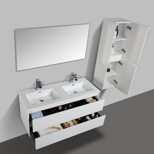 Enzo 1200 White Double Draw Vanity Set