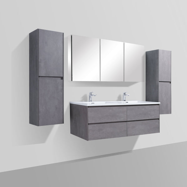 Enzo 1500 Concrete Four Draw Vanity Set