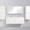 Enzo 1500 White Four Drawer Vanity Set