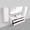 Enzo 1500 White Four Drawer Vanity Set
