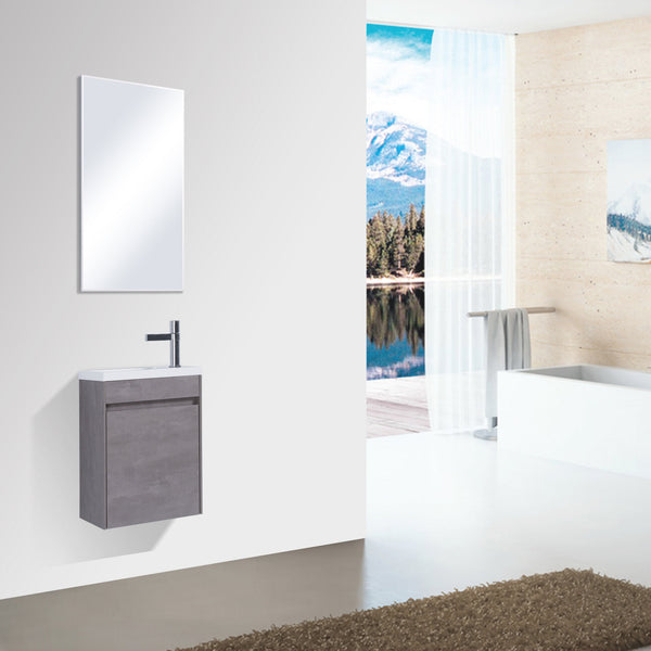 Enzo 400Concrete Single Drawer Vanity Set