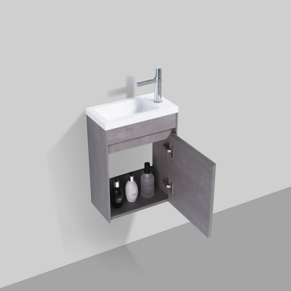 Enzo 400Concrete Single Drawer Vanity Set
