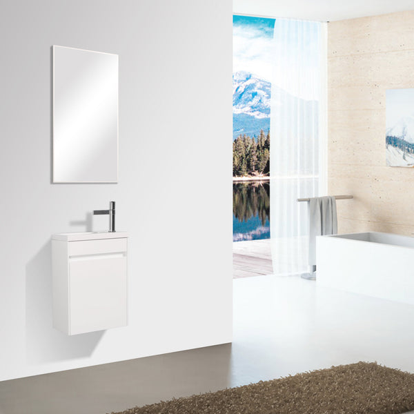 Enzo 400 White Single Drawer Vanity Set