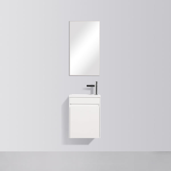 Enzo 400 White Single Drawer Vanity Set