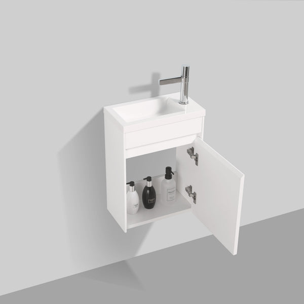 Enzo 400 White Single Drawer Vanity Set