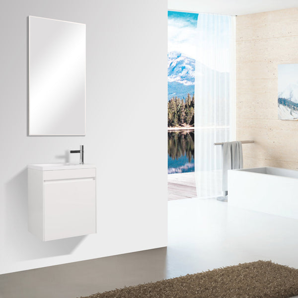 Enzo 540 White Single Drawer Vanity Set