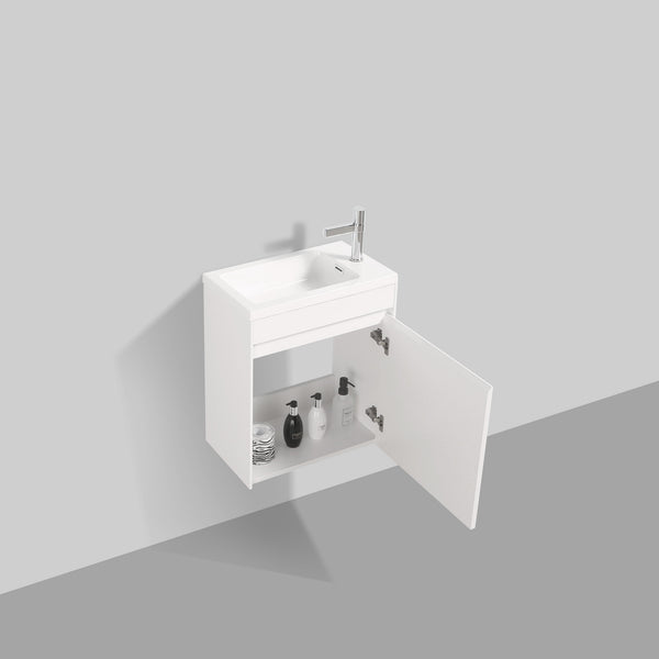 Enzo 540 White Single Drawer Vanity Set
