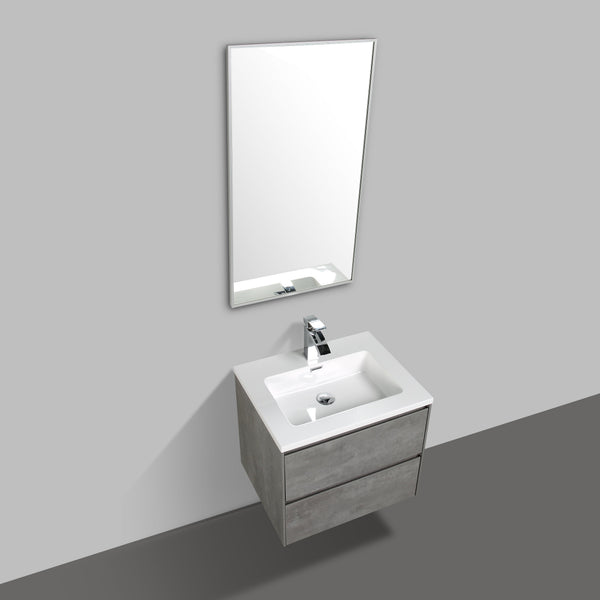 Enzo 600 Concrete Double Drawer Vanity Set