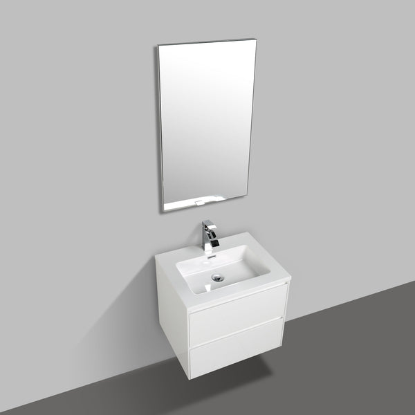 Enzo 600 White Double DrawerVanity Set