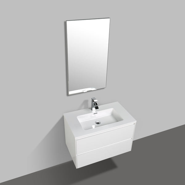 Enzo 800 White Double Drawer Vanity Set