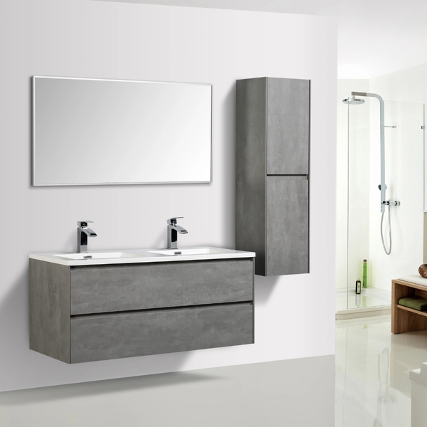 Enzo 1200 Concrete Double Draw Vanity Set