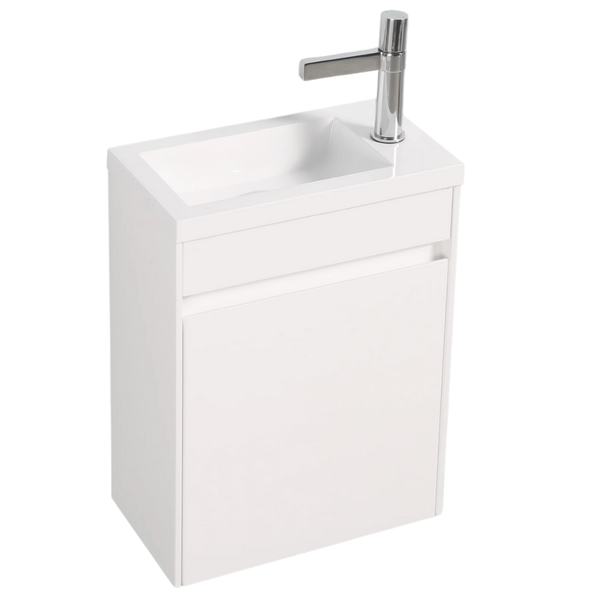 Enzo 400 White Single Drawer Vanity Set
