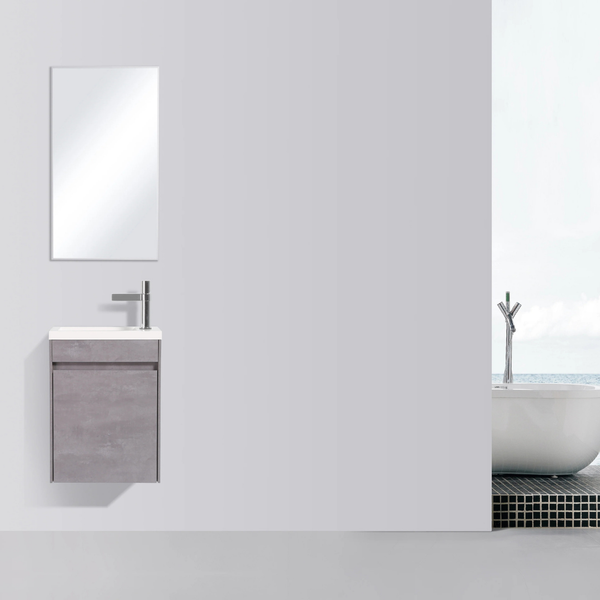 Enzo 400 Concrete Single Drawer Vanity Set