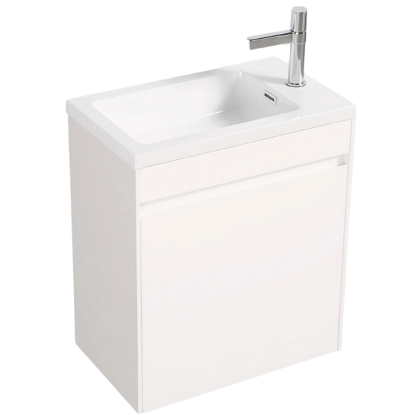Enzo 540 White Single Drawer Vanity Set