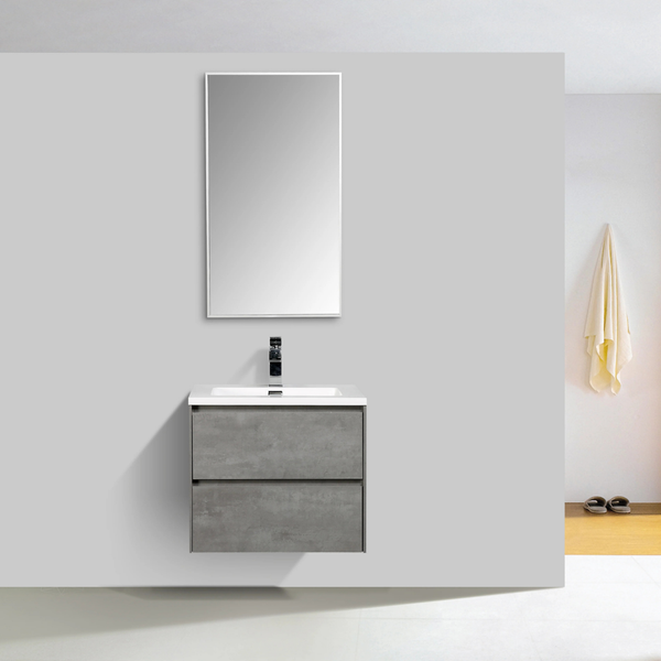 Enzo 600 Concrete Double Drawer Vanity Set