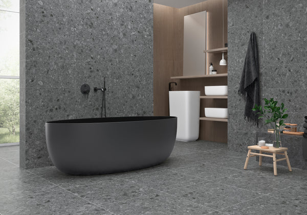 Flodsten Smoke Matt Full Body Porcelain 600x600x9mm (1.44sqm/box)